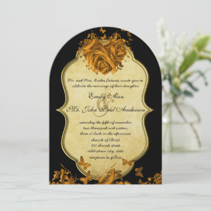 Invitación a la boda de Rosas y mariposas de coraz