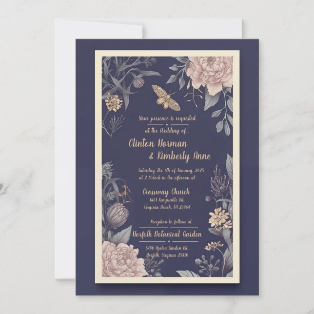 Invitación a la boda de Rosas y silbidos (Anverso)