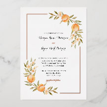 Invitación a la boda de Rosegold Peach
