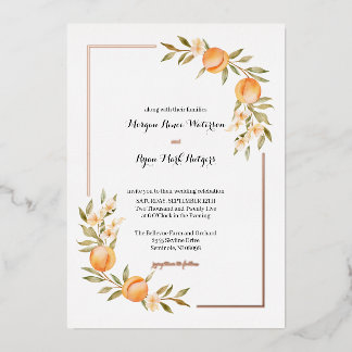 Invitación a la boda de Rosegold Peach