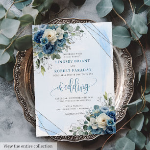 Invitación a la boda de roses plateados de Rústico