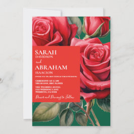 Invitación a la boda de Roses Rojos Modernos