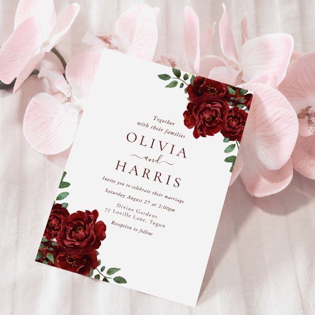 Invitación a la boda de Roses Rojos muy Románticos (Subido por el creador)