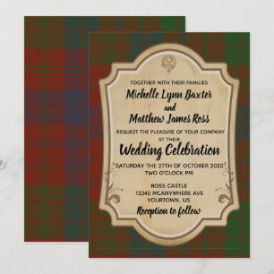 Invitación a la boda de Ross Tartan