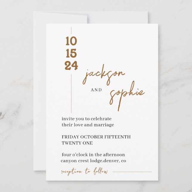 Invitación a la boda de roya, Boho del desierto de (Anverso)