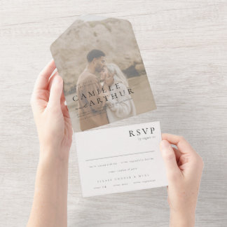 Invitación a la boda de RSVP todo en minimalista