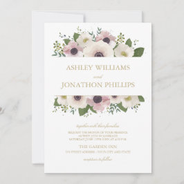 Invitación a la boda de Rubor Anemone Bouquet