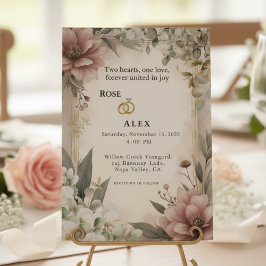 Invitación a la boda de Rubor Peony Eucalyptus