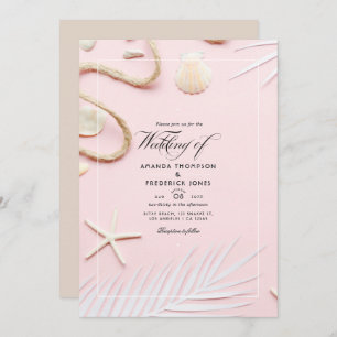Invitación a la boda de Rubor Pink Beach