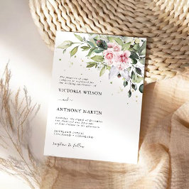 Invitación a la boda de Rubor Pink Greenery