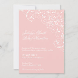 Invitación a la boda de Rubor Pink Vintage Swirls