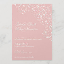 Invitación a la boda de Rubor Pink Vintage Swirls