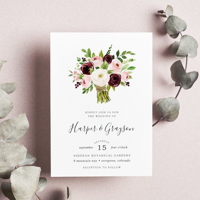 Invitación a la boda de Rubor Romance Bouquet (Subido por el creador)