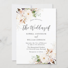 Invitación a la boda de Rubor White Winter Forest