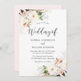 Invitación a la boda de Rubor White Wonderland