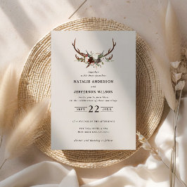 Invitación a la boda de ruidos florales y estag an