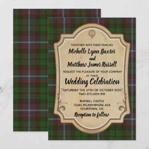 Invitación a la boda de Russell Tartán