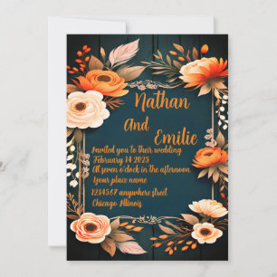 Invitación a la boda de Rustic Floral