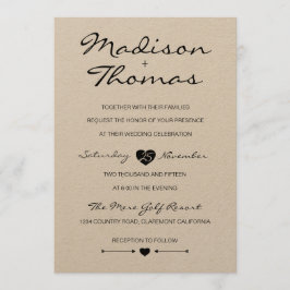 Invitación a la boda de Rustic Romantic Suite
