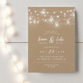 Invitación a la boda de Rustic String Lights