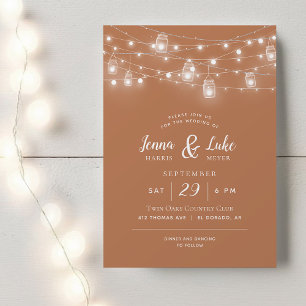 Invitación a la boda de Rustic String Lights