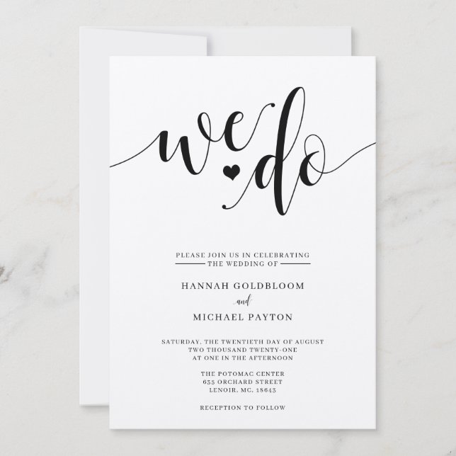 Invitación a la boda de Rustic We Do Wedding (Anverso)