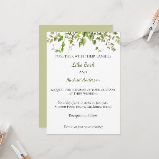 Invitación a la boda de Rústica Branch Greenery