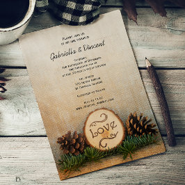 Invitación a la boda de Rústica Pines Woodland