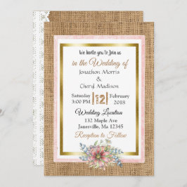 Invitación a la boda de Rústico Lace y Burlap