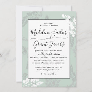 Invitación a la boda de sabios de la follaje rústi