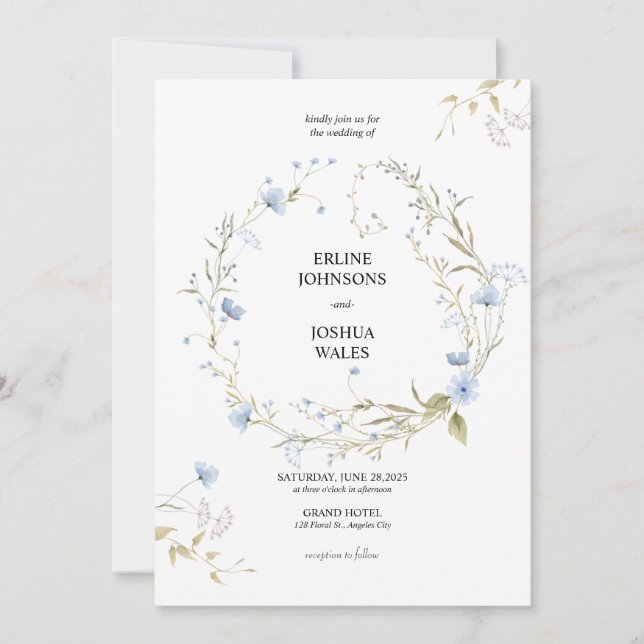 Invitación a la boda de sacudidas de flores (Anverso)