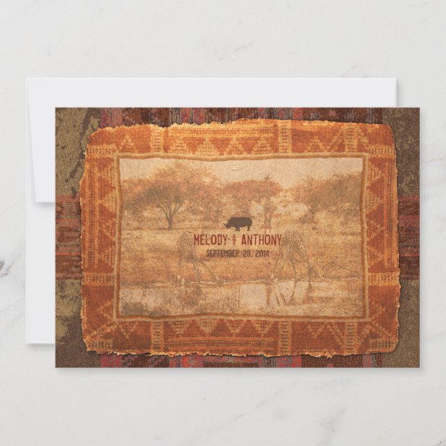 Invitación a la boda de Safari en África (Anverso)