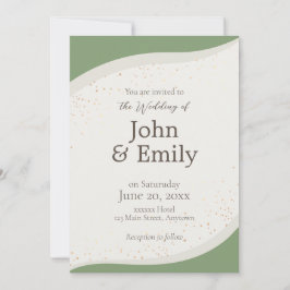 Invitación a la boda de Sage Green Abstract