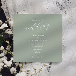 Invitación a la boda de Sage green calligraphy