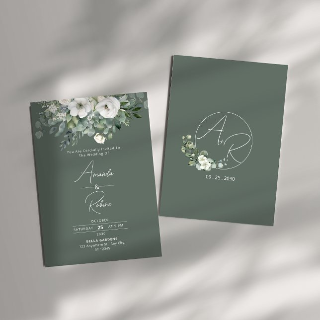 Invitación a la boda de Sage Green Eucalyptus (Subido por el creador)