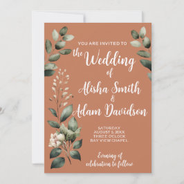 Invitación a la boda de Sage Green & Floral Terrac