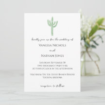 Invitación a la boda de Saguaro Cactus verde peque
