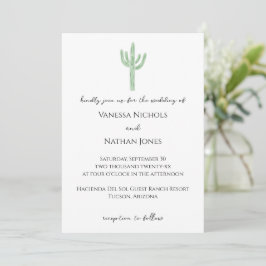 Invitación a la boda de Saguaro Cactus verde peque