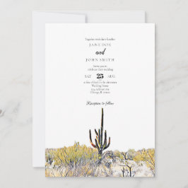 Invitación a la boda de Saguaro, desierto de Arizo
