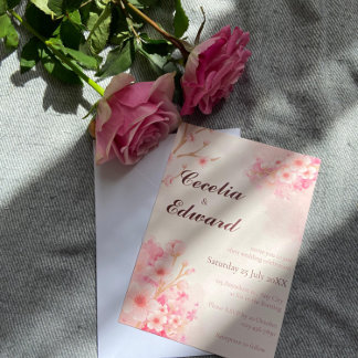 Invitación a la boda de Sakura Cherry Blossom
