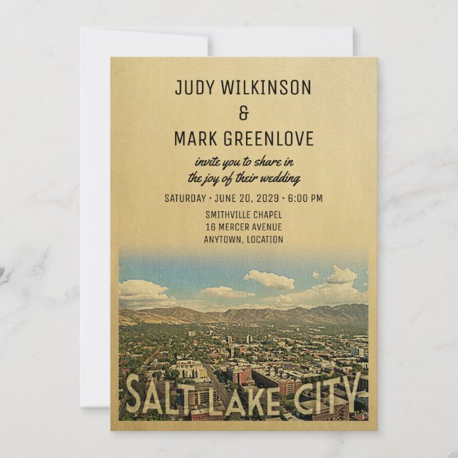 Invitación a la boda de Salt Lake City Utah (Anverso)