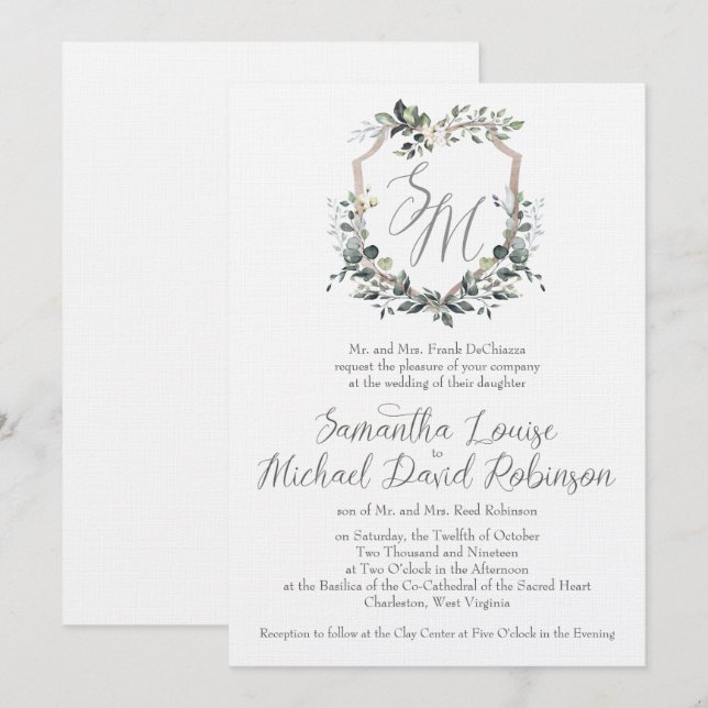 Invitación a la boda de Samantha y Michael (Anverso / Reverso)