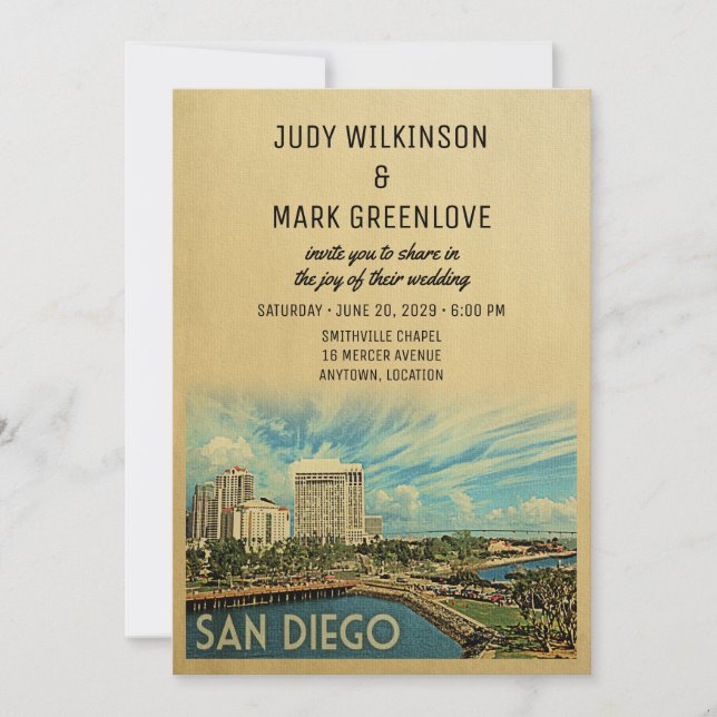 Invitación a la boda de San Diego (Anverso)