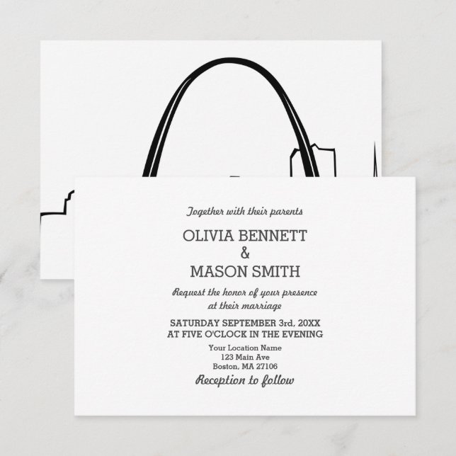 Invitación a la boda de San Luis Misuri Saint Loui (Anverso / Reverso)