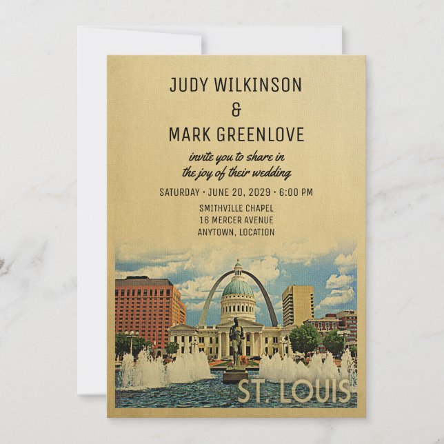 Invitación a la boda de San Luis Misuri Saint Loui (Anverso)