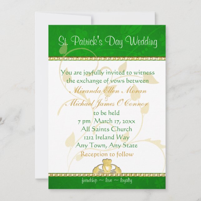 Invitación a la boda de San Patricio (Anverso)