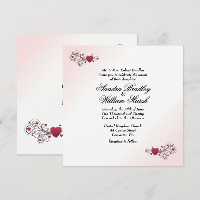 Invitación a la boda de San Valentín (Anverso / Reverso)