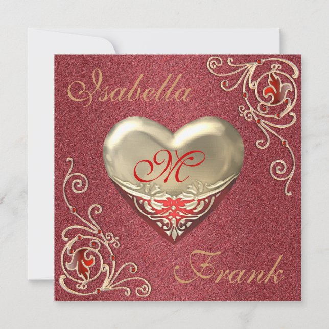 Invitación a la boda de San Valentín con un gran c (Anverso)