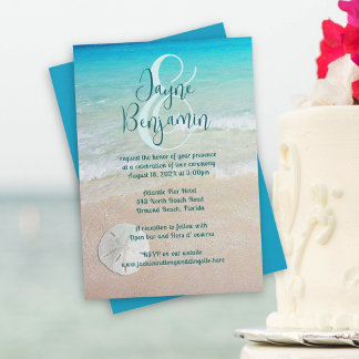 Invitación a la boda de Sand Dollar Beach Big Name