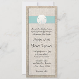 Invitación a la boda de Sand Dollar & Burlap Beach